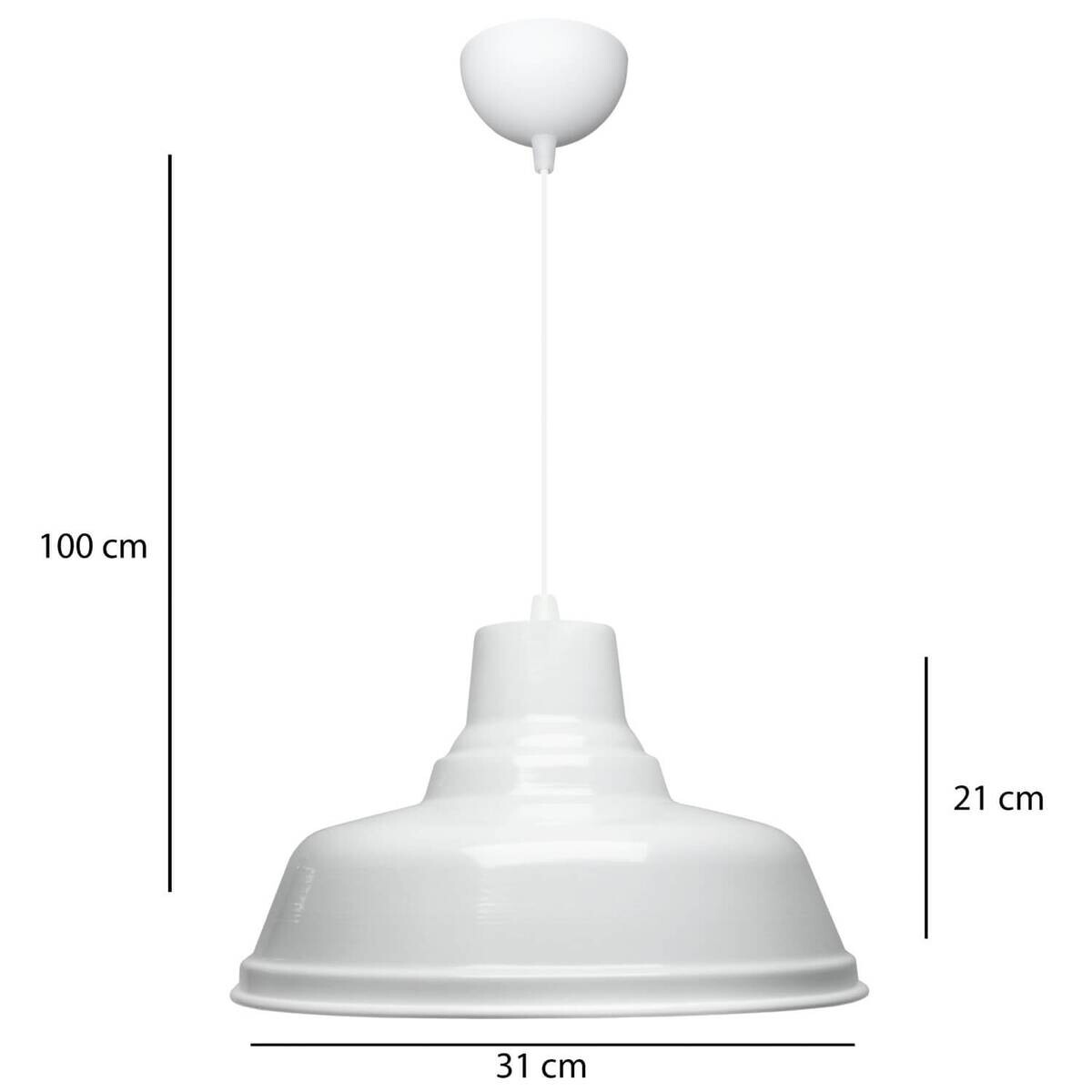 Opviq Pendelleuchte weiß B/H/T: ca. 31x120x31 cm E27 1 Brennstellen
