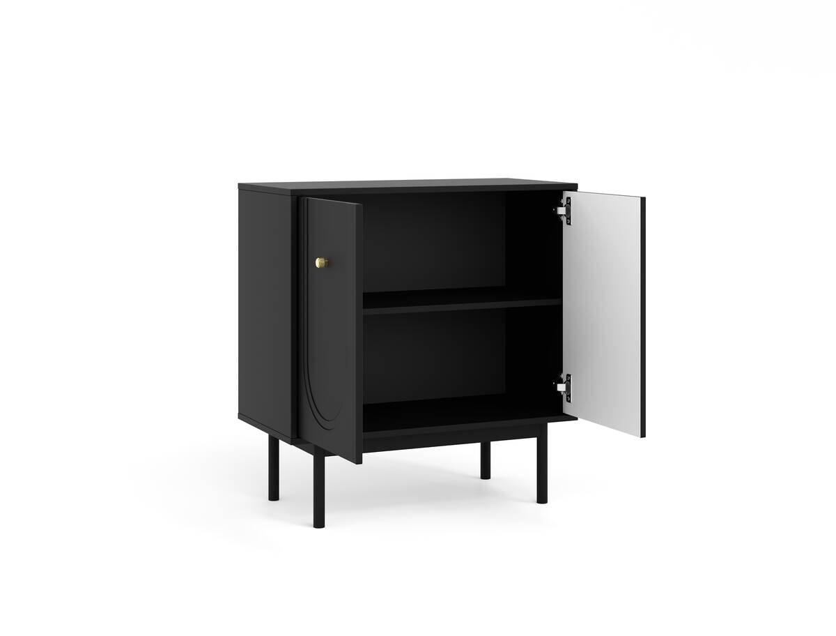 Kommode MAZOMA schwarz gold Optik B/H/T: ca. 79x82x39 cm