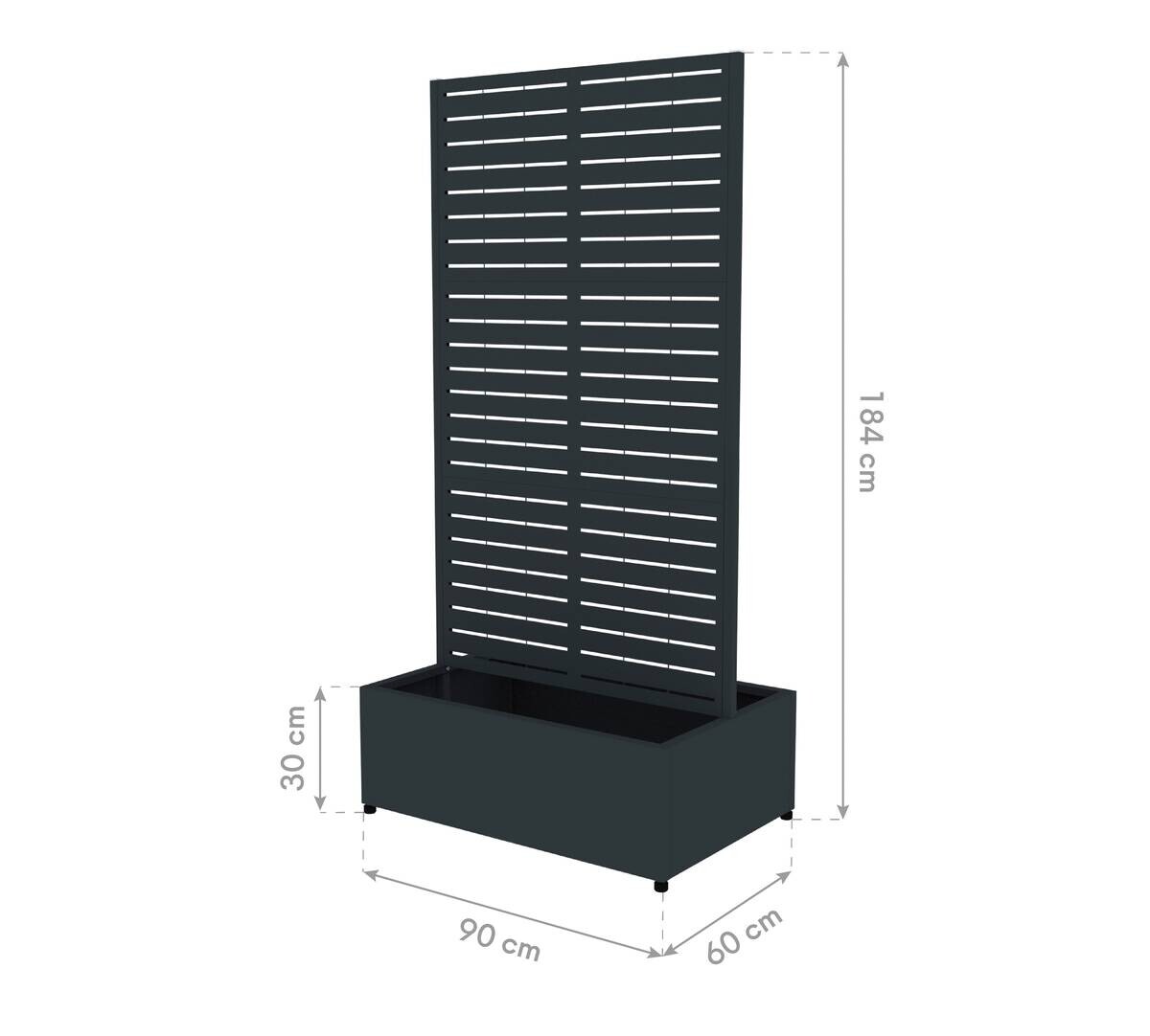 Westmann Pflanzkasten Dekora anthrazit Stahl B/H/L: ca. 90x180x60 cm