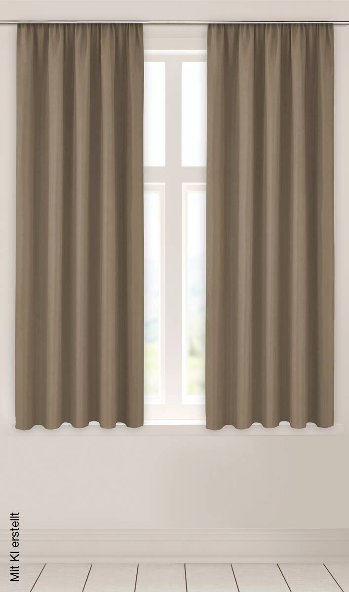 Verdunklungsvorhang Linus dunkeltaupe 100% Polyester B/L: ca. 140x175 cm