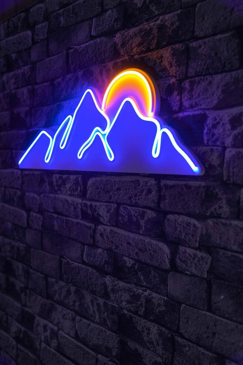 Opviq LED-Wandleuchte gelb blau PVC B/H/T/L: ca. 62x21x2x62 cm