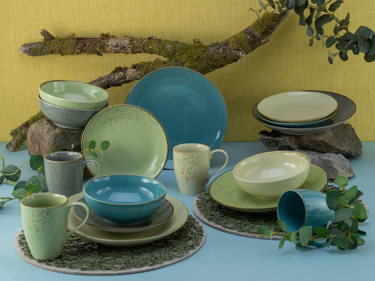 CreaTable Kombiservice NATURE COLLECTION multicolor Steingut 16 tlg.