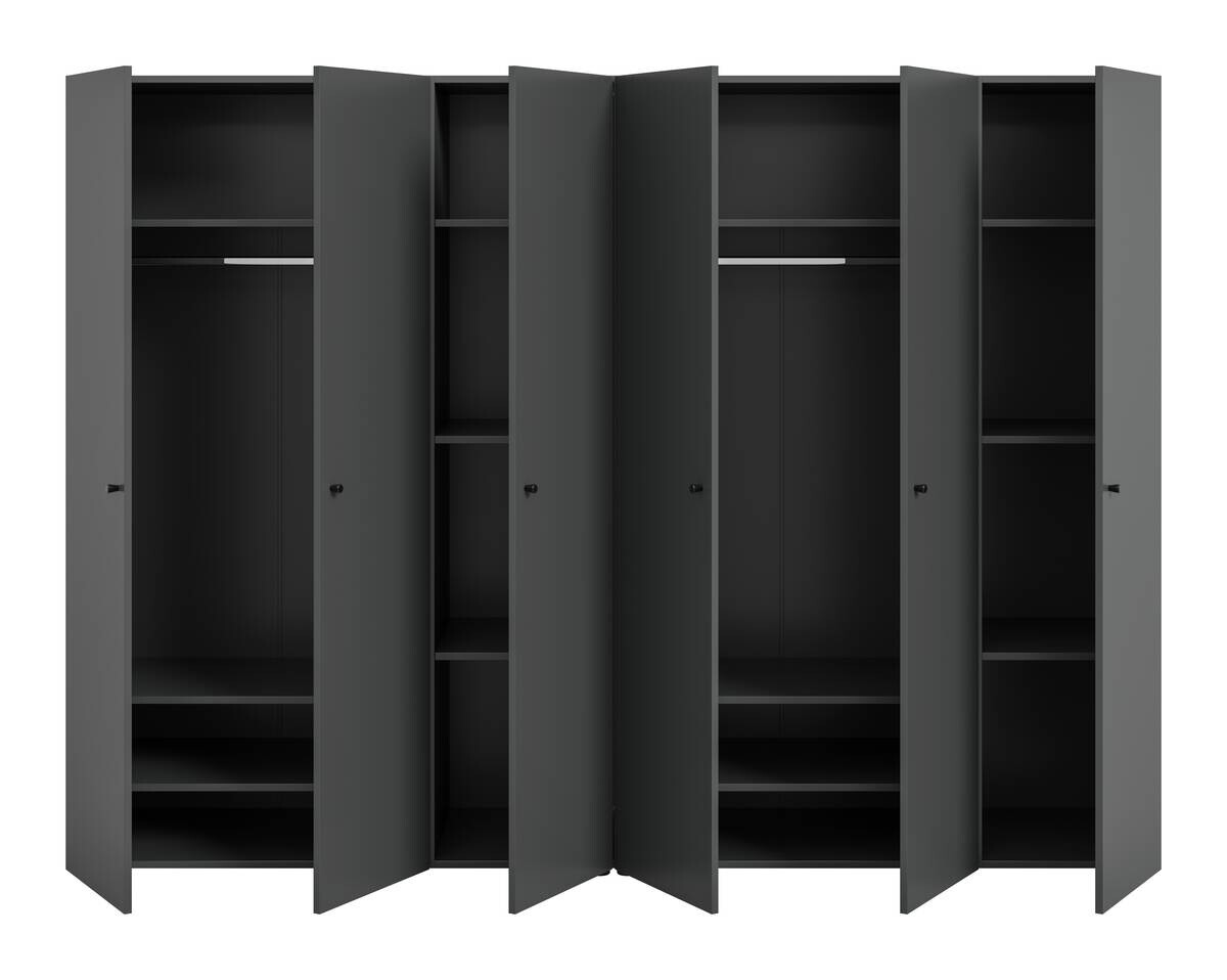 Kleiderschrank DARWIN anthrazit B/H/T: ca. 240x176x51 cm