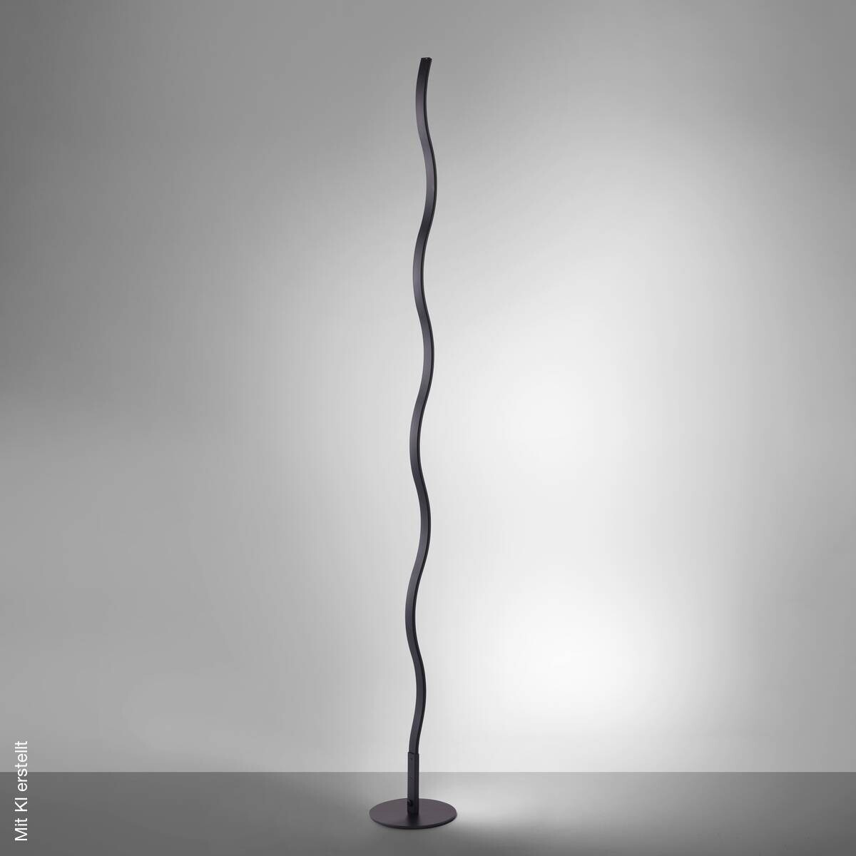 Just Light Stehlampe Wave schwarz Kunststoff Metall H: ca. 120 cm