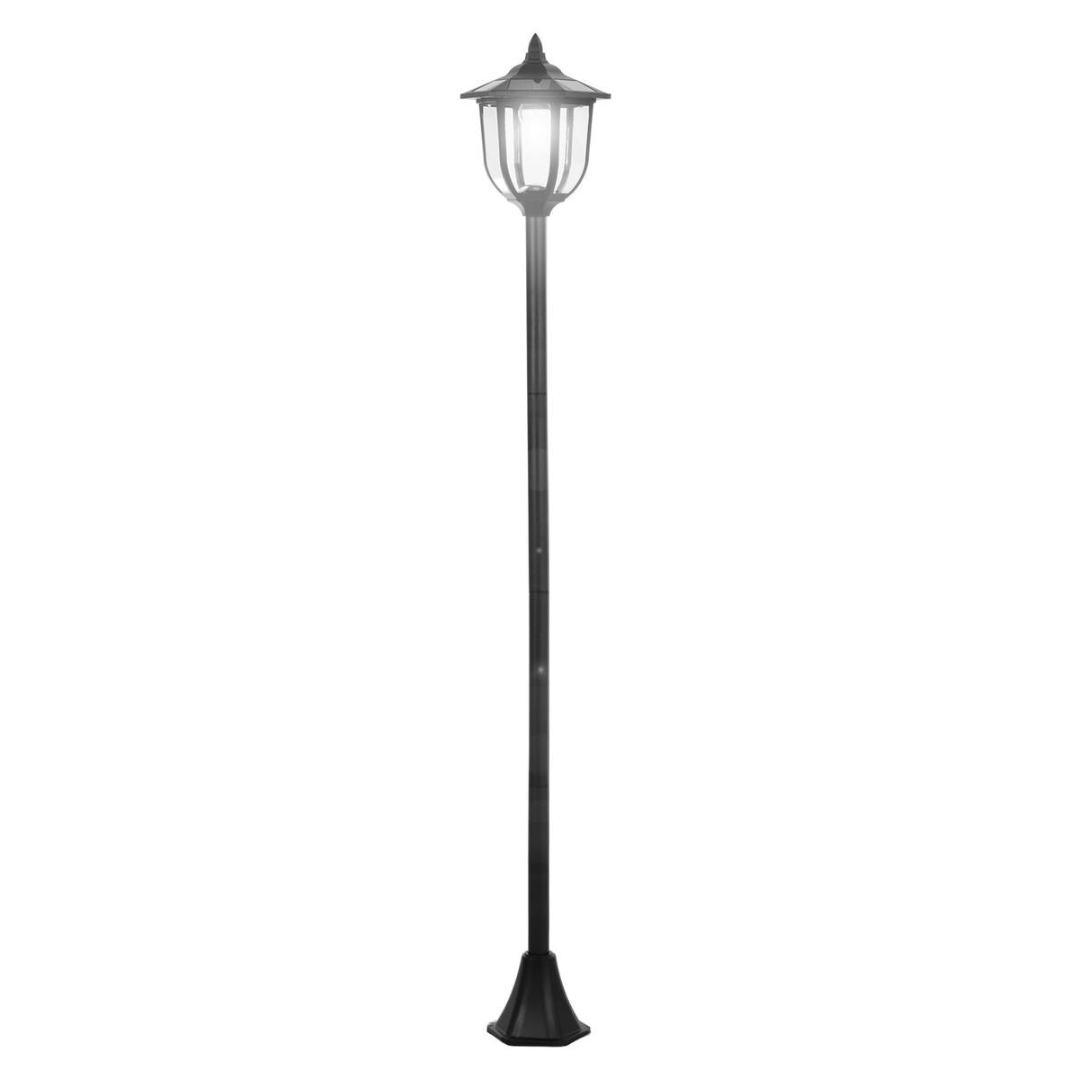Gartenlaterne mit LED schwarz Kunststoff Edelstahl H/D: ca. 177x27 cm