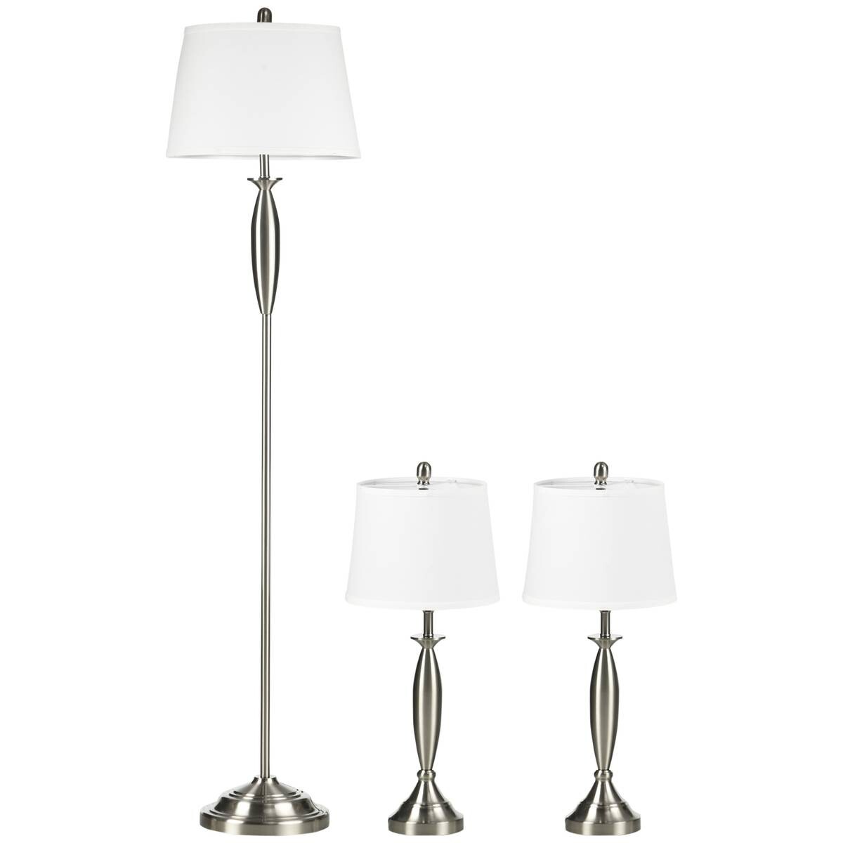 HOMCOM Stehlampe silber weiß Stahl Leinen B/H/T: ca. 38x162x38 cm