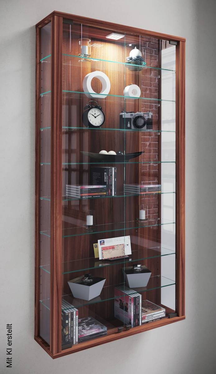 Vitrine Vitrosa Maxi nussbaum Nachbildung Holzwerkstoff Glas B/H/T: ca. 59x113x18 cm