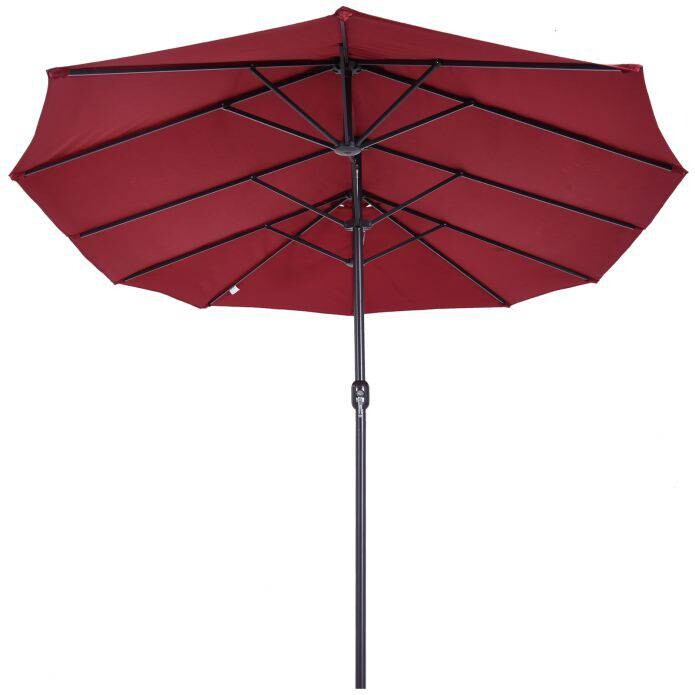 Outsunny Marktschirm weinrot Metall B/H/L: ca. 270x240x460 cm