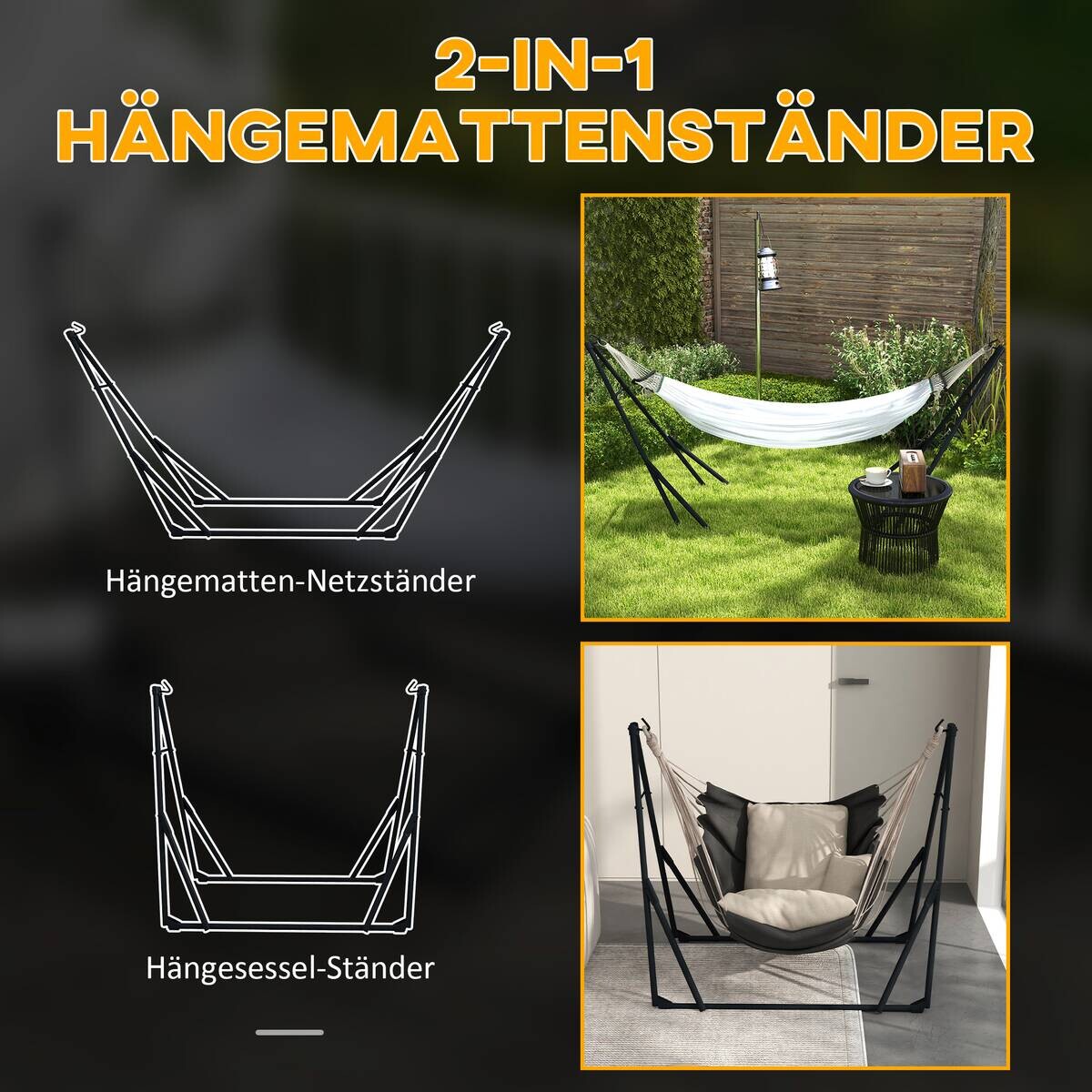 Outsunny Hängemattengestell weiß Nylon B/H/L: ca. 89x263x100 cm