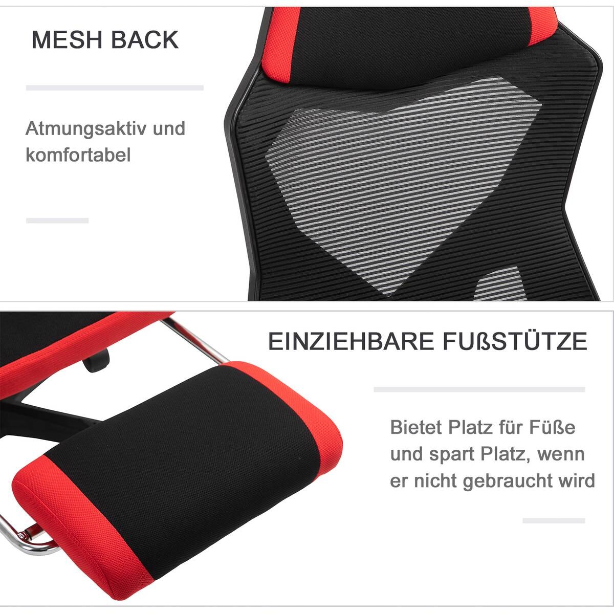 Drehstuhl 921-233 schwarz rot