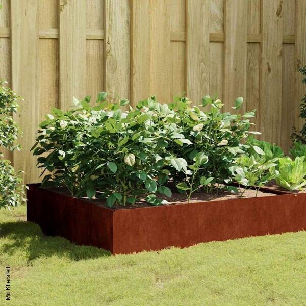 Garten-Hochbeet braun Stahl B/H/L: ca. 100x41x100 cm