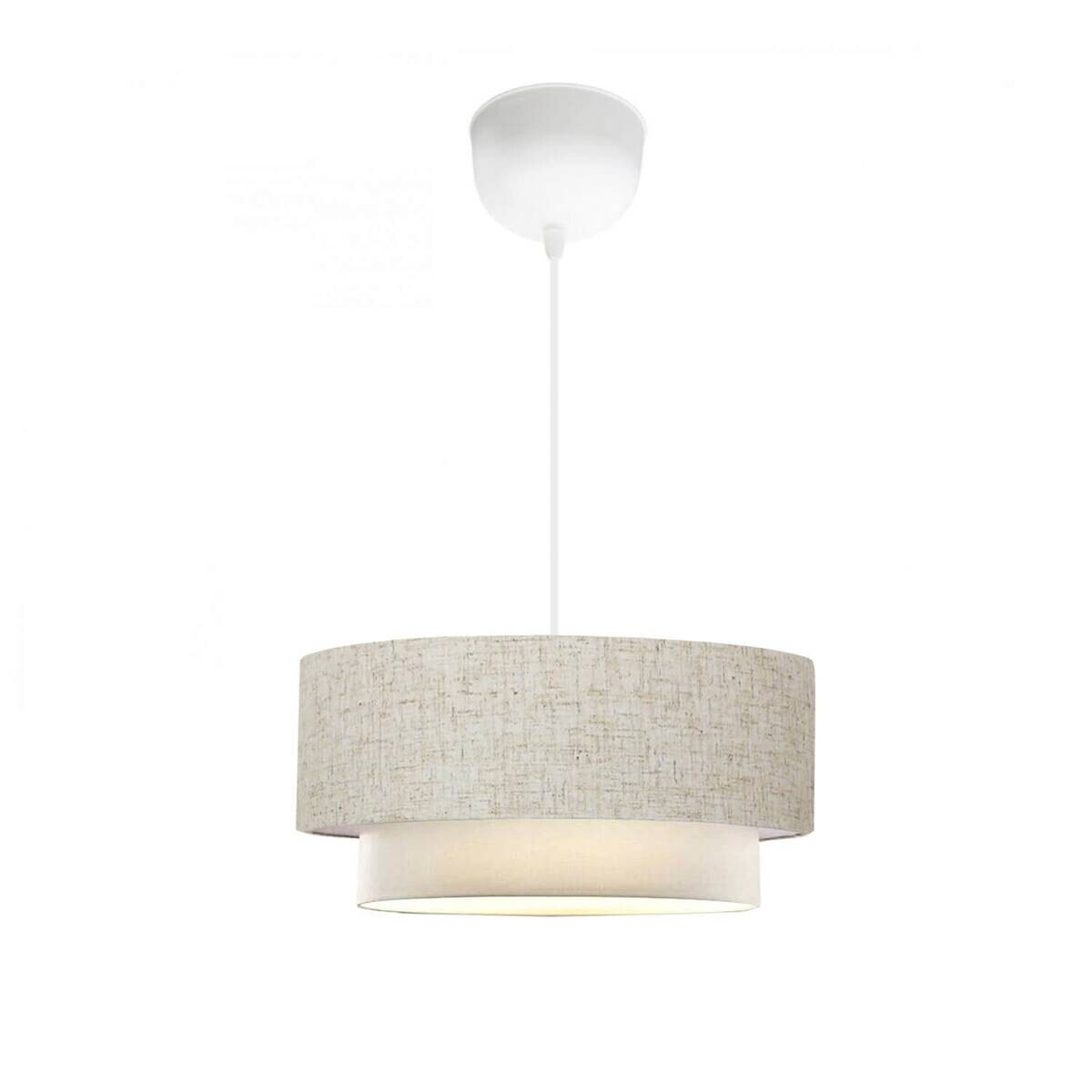 Pendelleuchte creme Stoff B/H/L/D: ca. 30x70x30x30 cm E27 1 Brennstellen