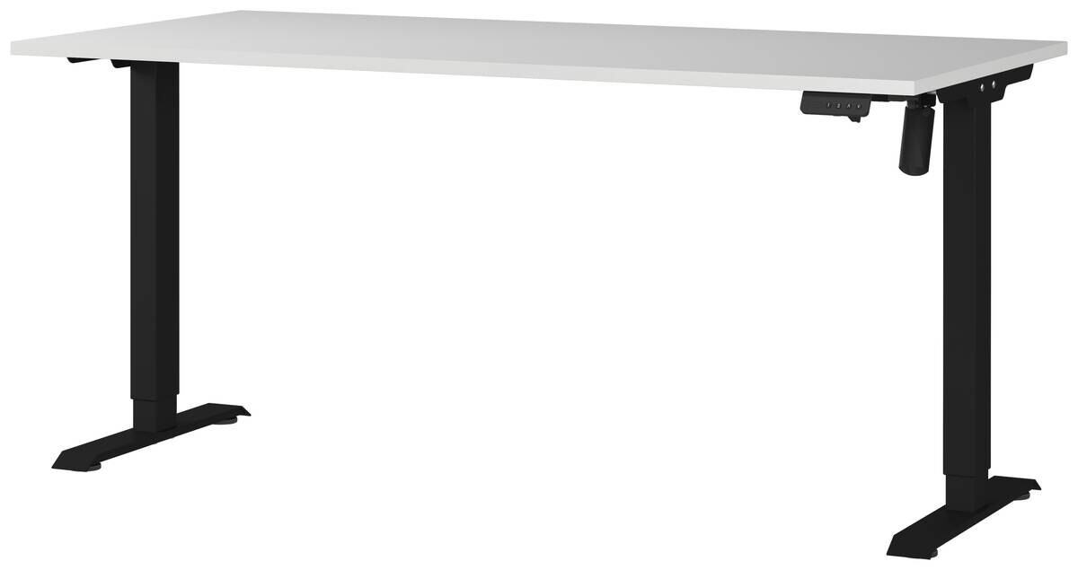 Schreibtisch 8024-581 Lichtgrau schwarz B/H/T: ca. 160x118x80 cm