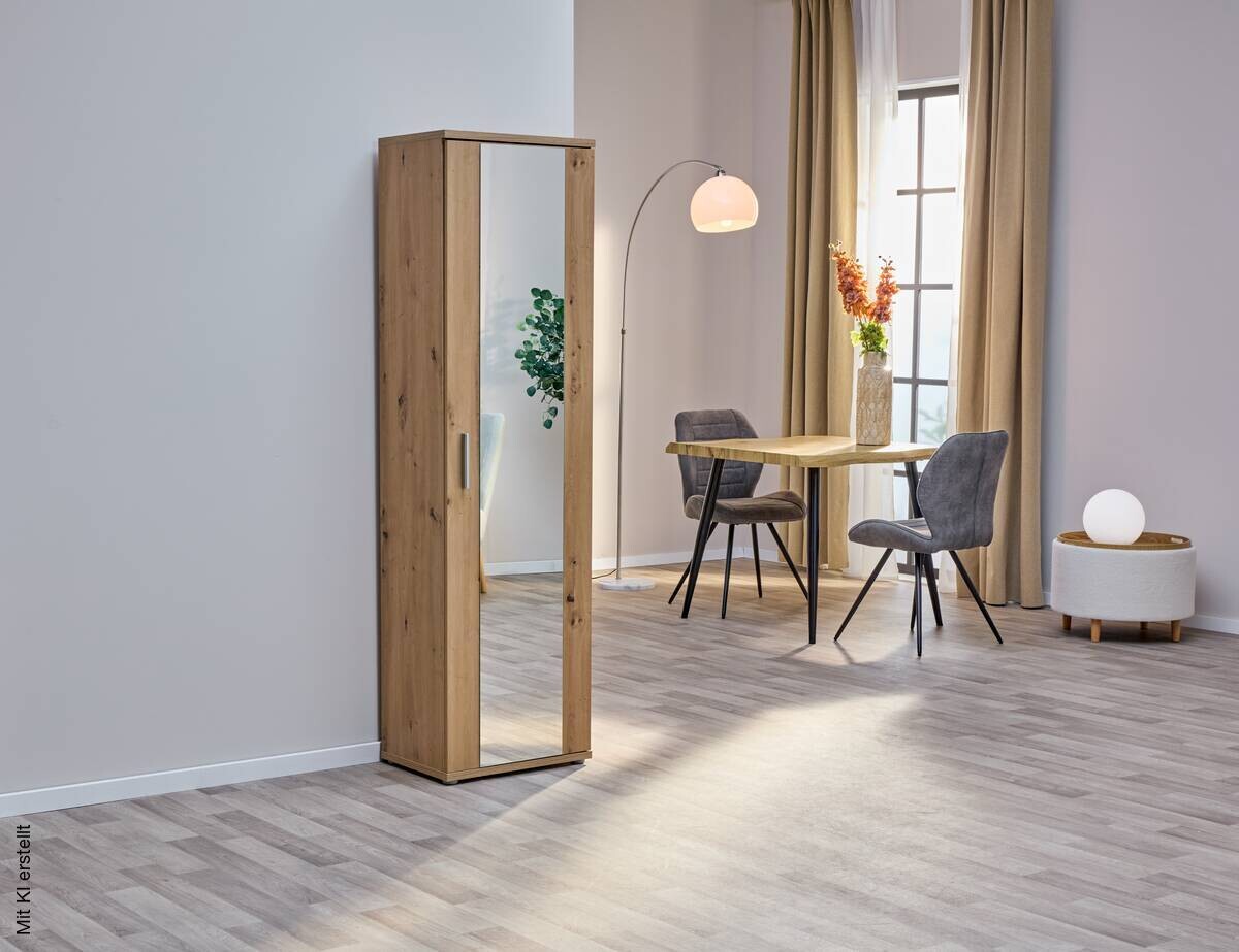 Mehrzweckschrank Eiche Artisan Nachbildung B/H/T: ca. 50x179x35 cm