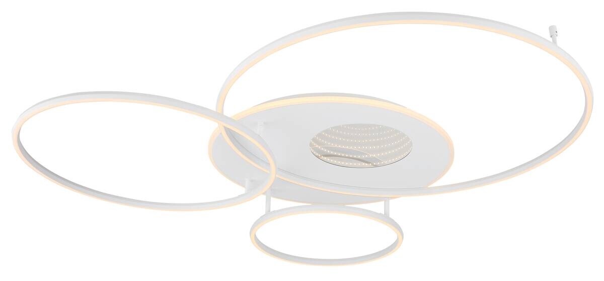 GLOBO Deckenleuchte Invertina Opal weiß Kunststoff Aluminium Metall B/H/L: ca. 105,3x13x126,4 cm 1 Brennstellen