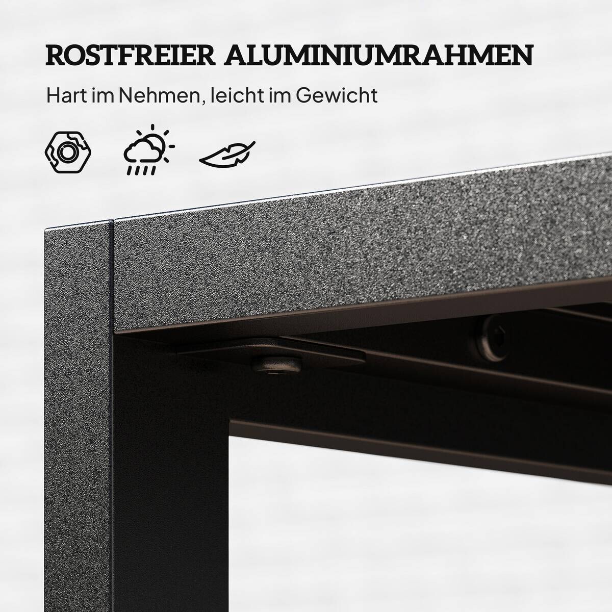 Outsunny Beistelltisch schwarz Aluminium B/H/L: ca. 50x42x90 cm
