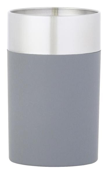 Axentia Zahnputzbecher Lena silber anthrazit Edelstahl B/H/L/D: ca. 7x11,2x7x6,8 cm
