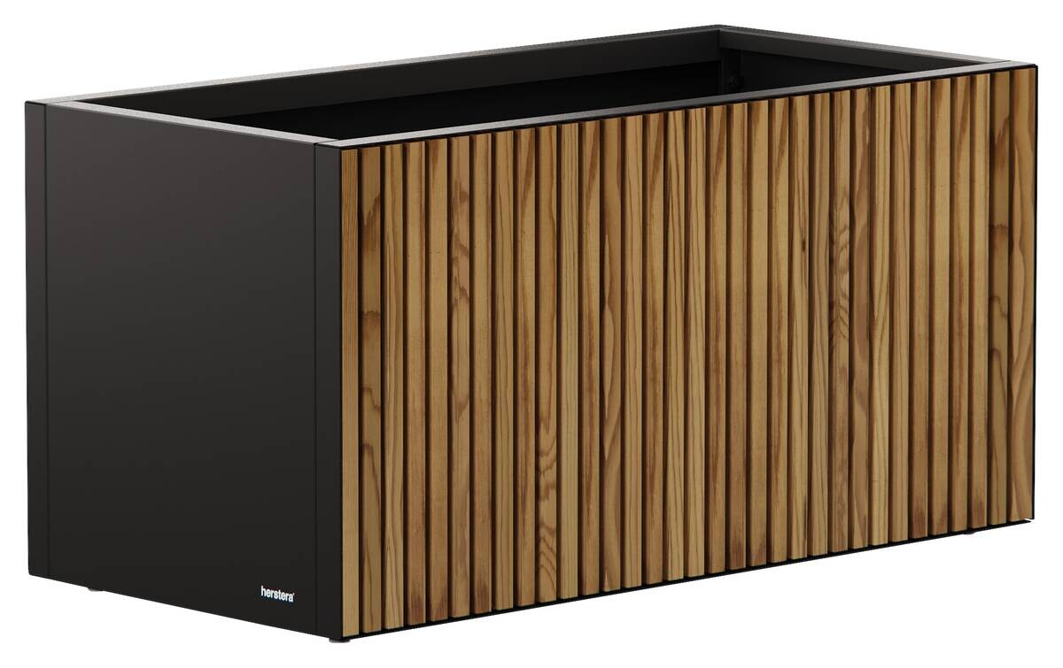 Herstera Garden Pflanzkübel Deco Planter schwarz Metall B/H/L: ca. 100x50x50 cm