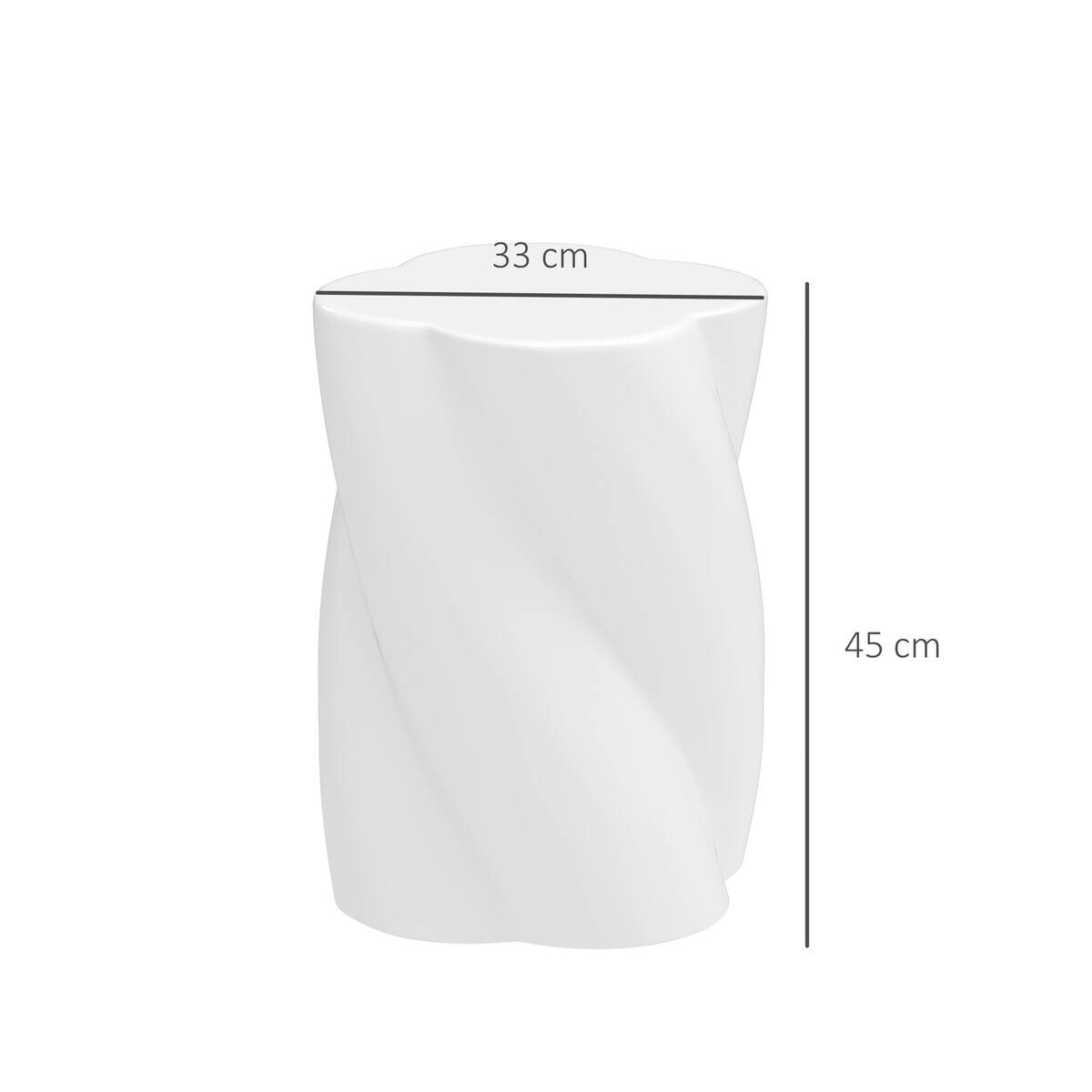 Outsunny Gartenhocker weiß Keramik B/H/L: ca. 33x45x33 cm