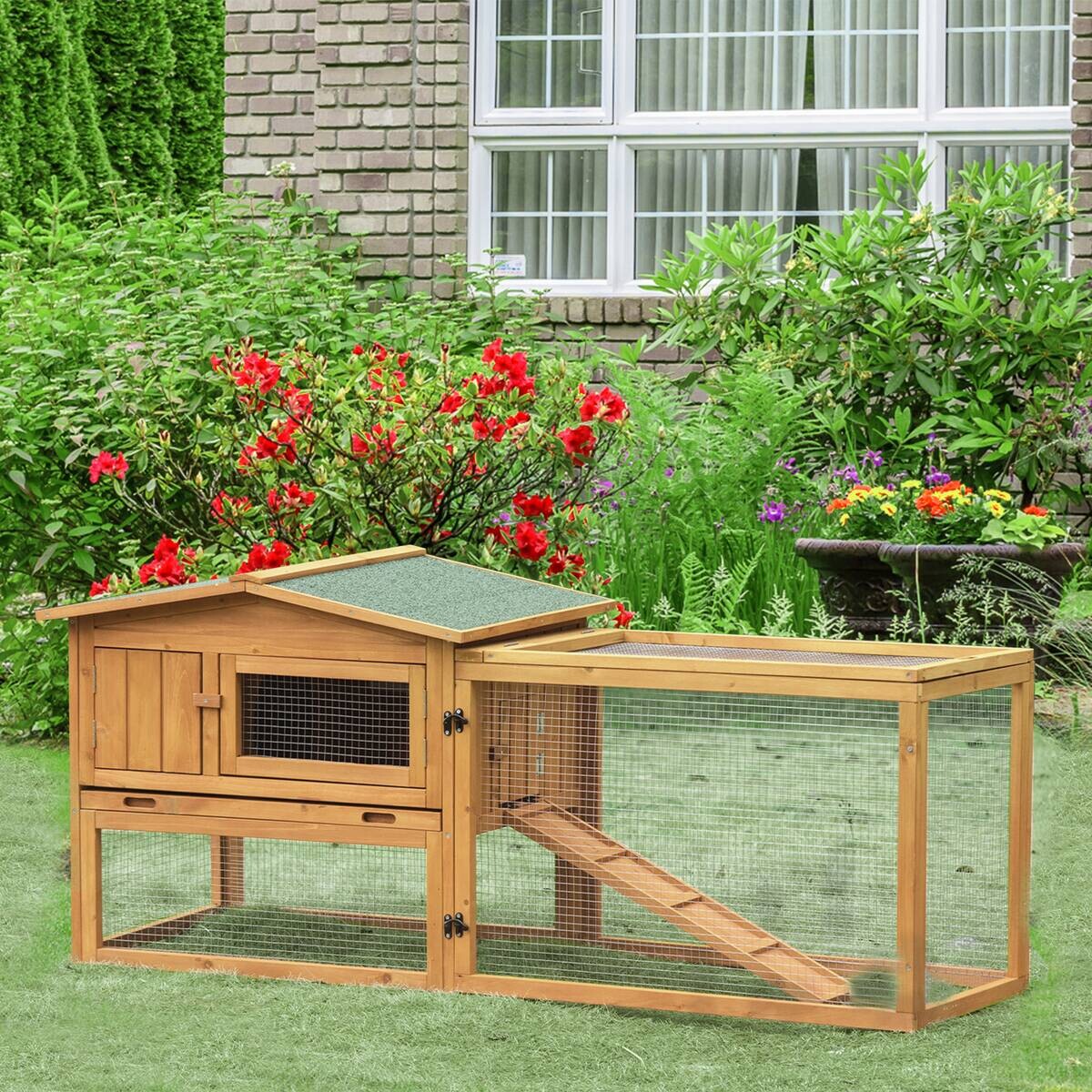 PawHut Stall orange Edelstahl B/H/L: ca. 58x156x68 cm