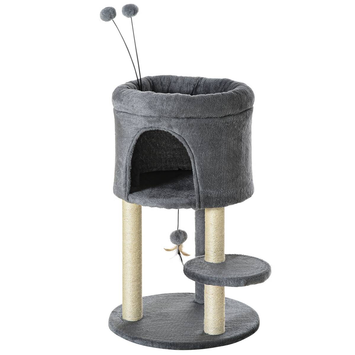 PawHut Kratzbaum grau Polyester B/H/L: ca. 44,5x73,5x44,5 cm