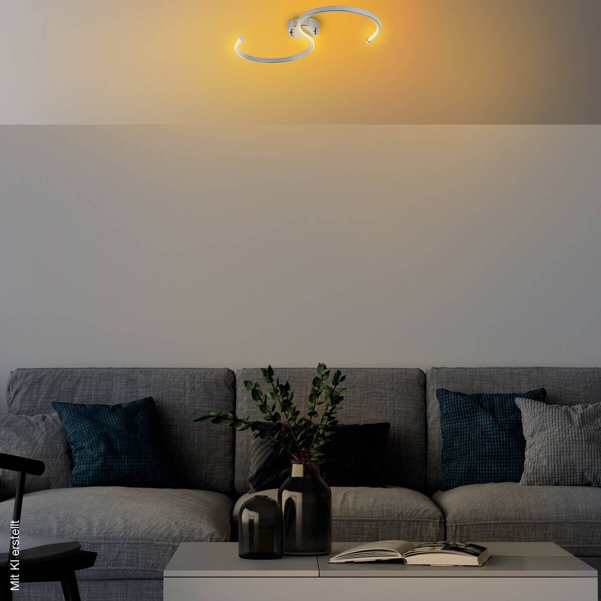 Opviq LED-Deckenleuchte Chrom B/H/T: ca. 25x51x5 cm