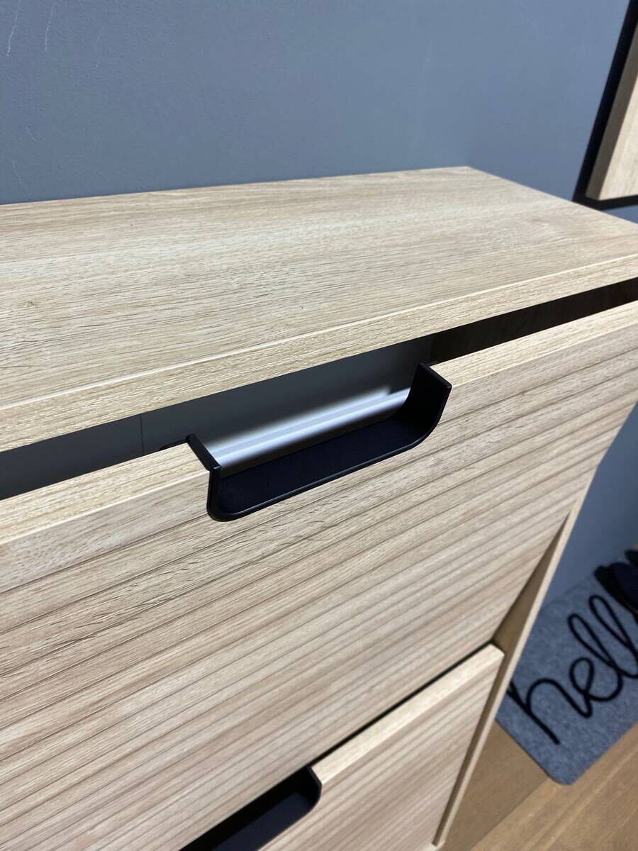Aktenschrank Emmik weiß matt Eiche Eiche weiß Nachbildung B/H/T: ca. 59,8x124x19,55 cm
