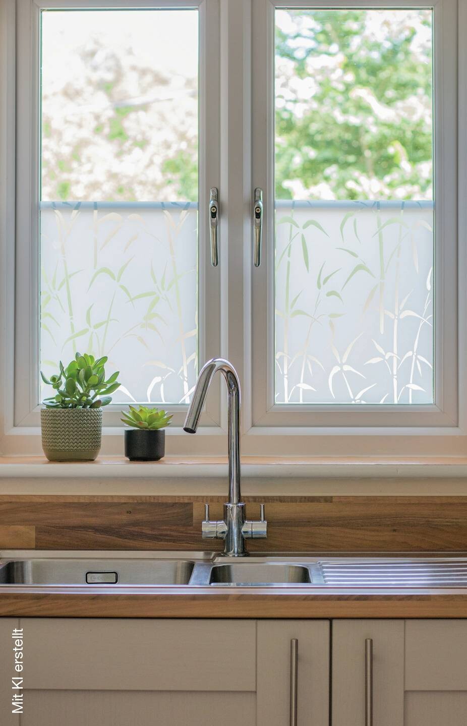d-c-fix Fensterfolie Bamboo weiß transparent B/L: ca. 67,5x150 cm