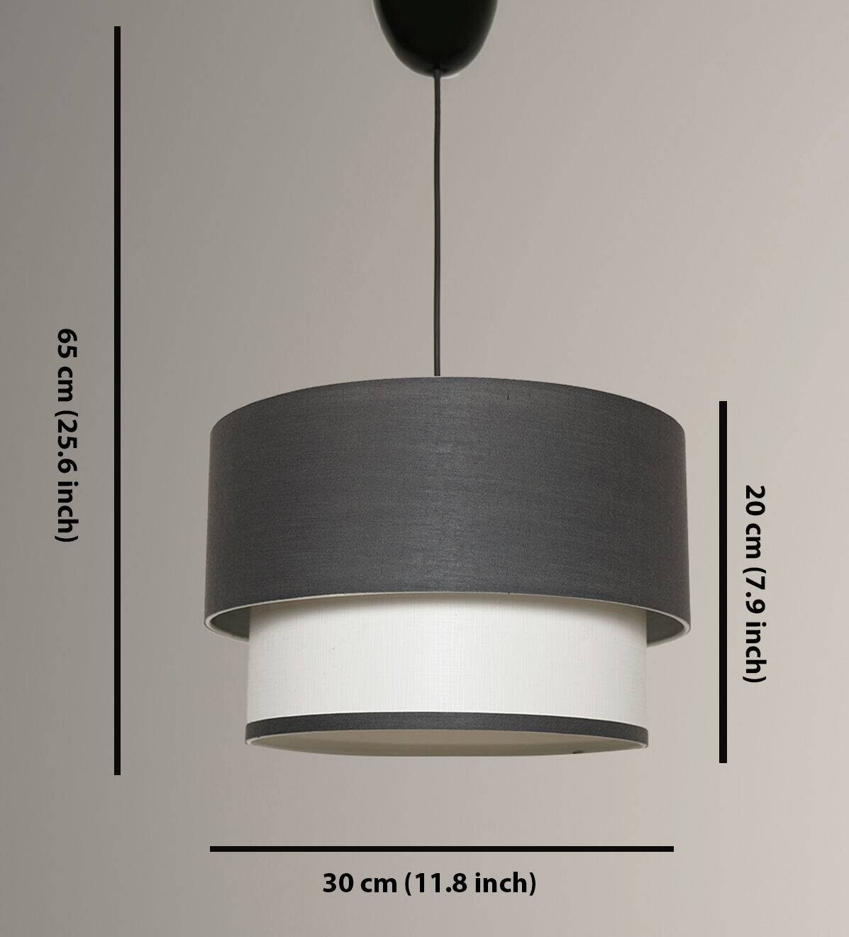 Opviq Pendelleuchte Tubol weiß anthrazit B/H/T/L/D: ca. 30x65x30x30x30 cm E27 1 Brennstellen