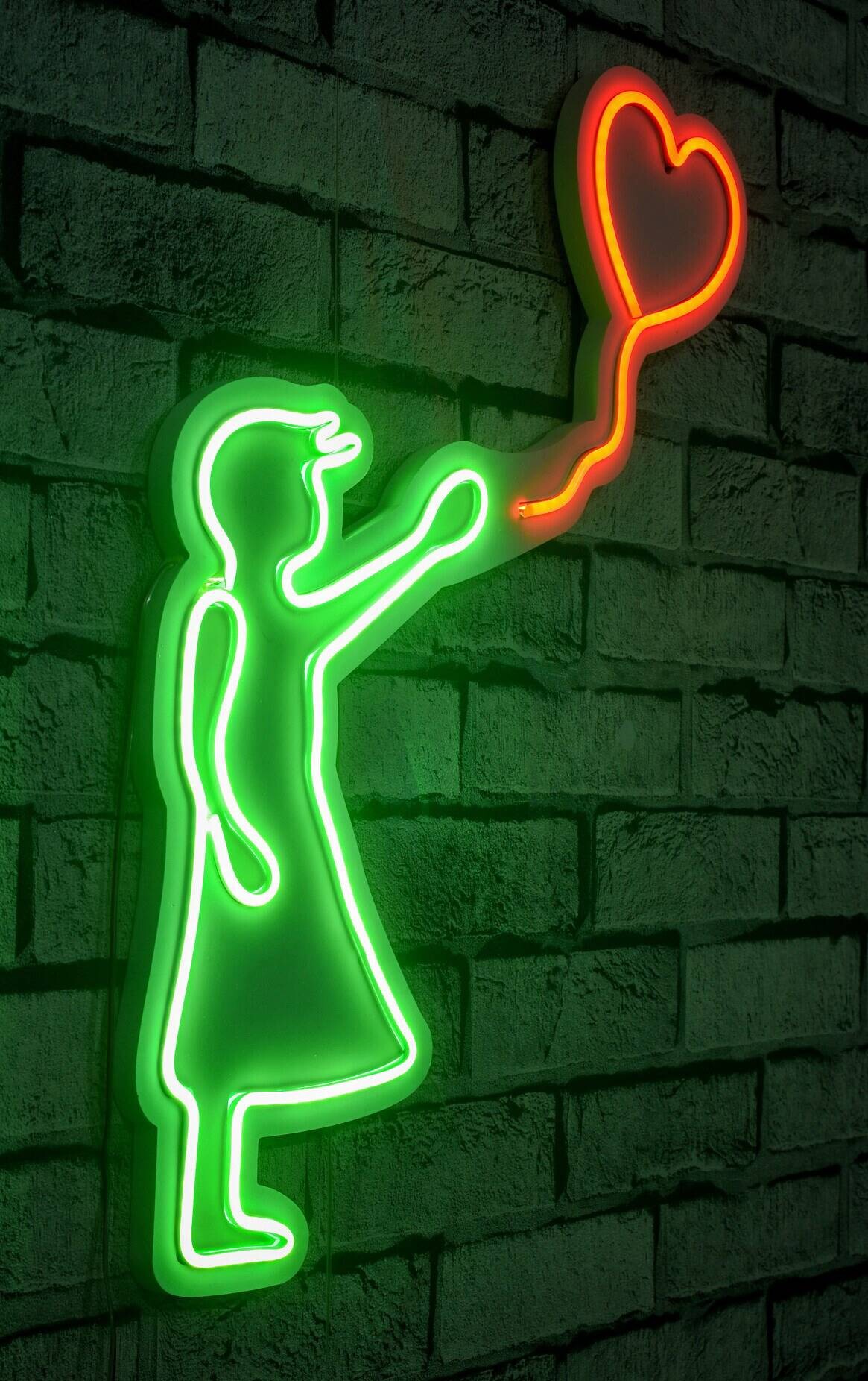 Opviq LED-Wandleuchte grün rot PVC B/H/T/L: ca. 42x56x2x42 cm