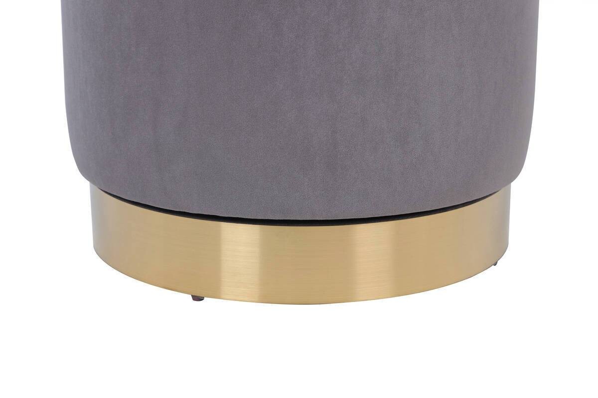 Hocker Viktor 100 grau Samt H/D: ca. 68x52 cm