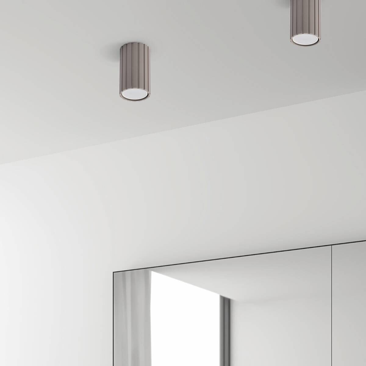 Lamkur Strahler Prisma beige Stahl B/H/L: ca. 6,5x10x6,5 cm 1 Brennstellen