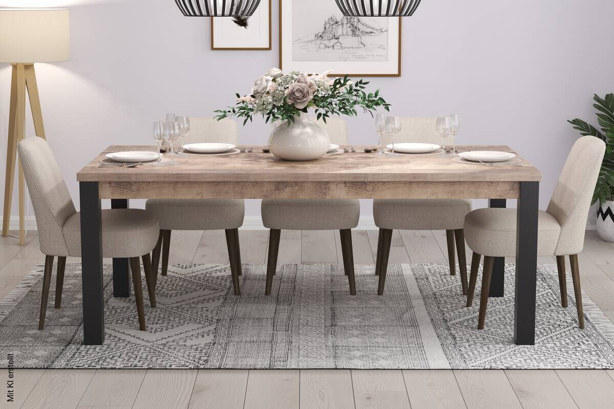Tisch Emile Eiche Tabak Nachbildung B/H/T: ca. 200x77x90 cm