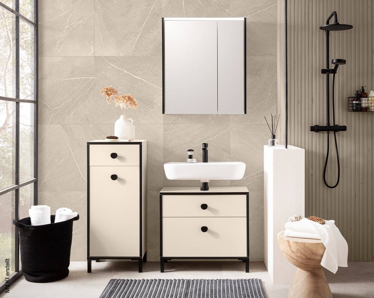 Spiegelschrank Edda creme B/H/T: ca. 63,5x72,4x17,5 cm