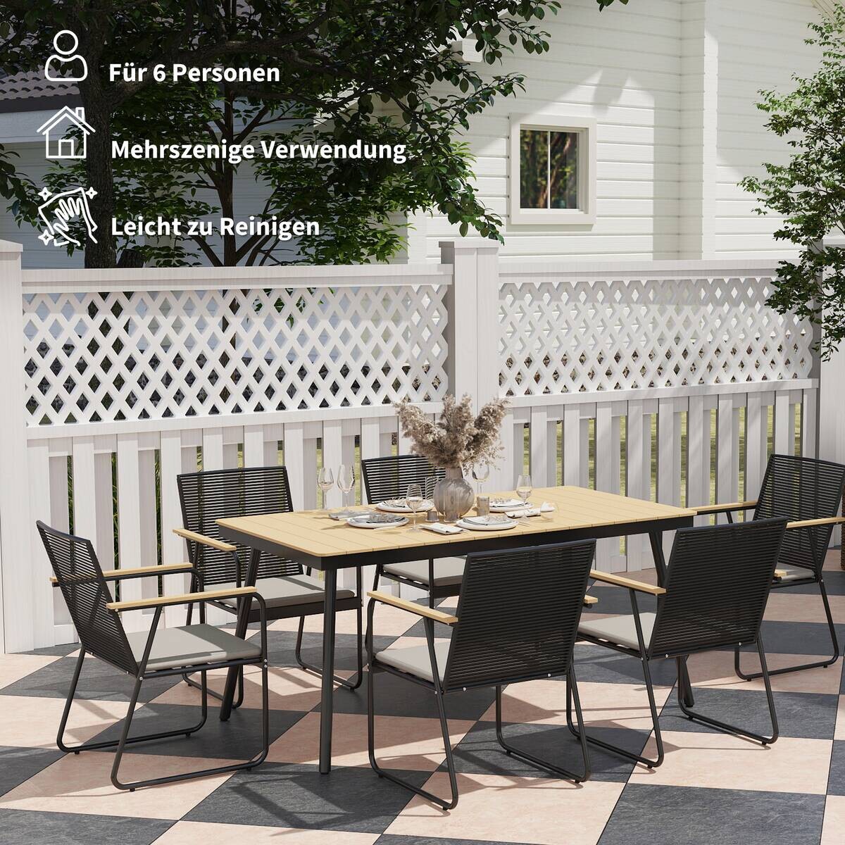 Outsunny Gartengarnitur natur Polyester B/H/L: ca. 85x75x160 cm
