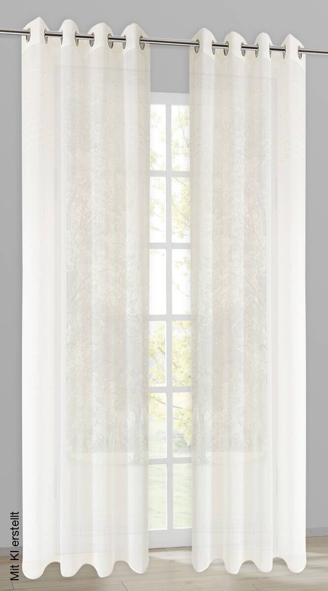 Ösenvorhang Heidelberg offwhite B/L: ca. 140x245 cm