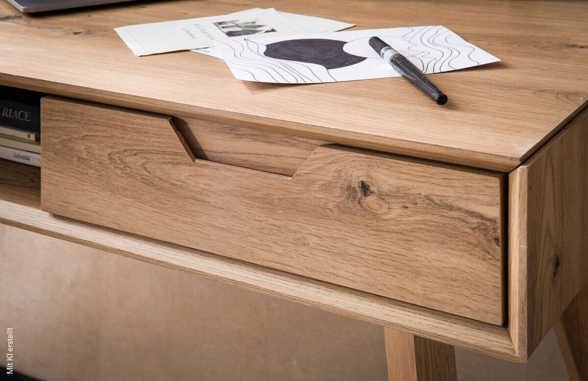 Schreibtisch natur Eiche Optik B/H/T: ca. 120x77x55 cm