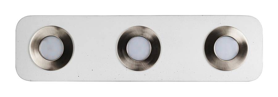 SPOT Light Deckenleuchte Cool offwhite Beton Metall B/H/T: ca. 40x3,5x11 cm 3 Brennstellen