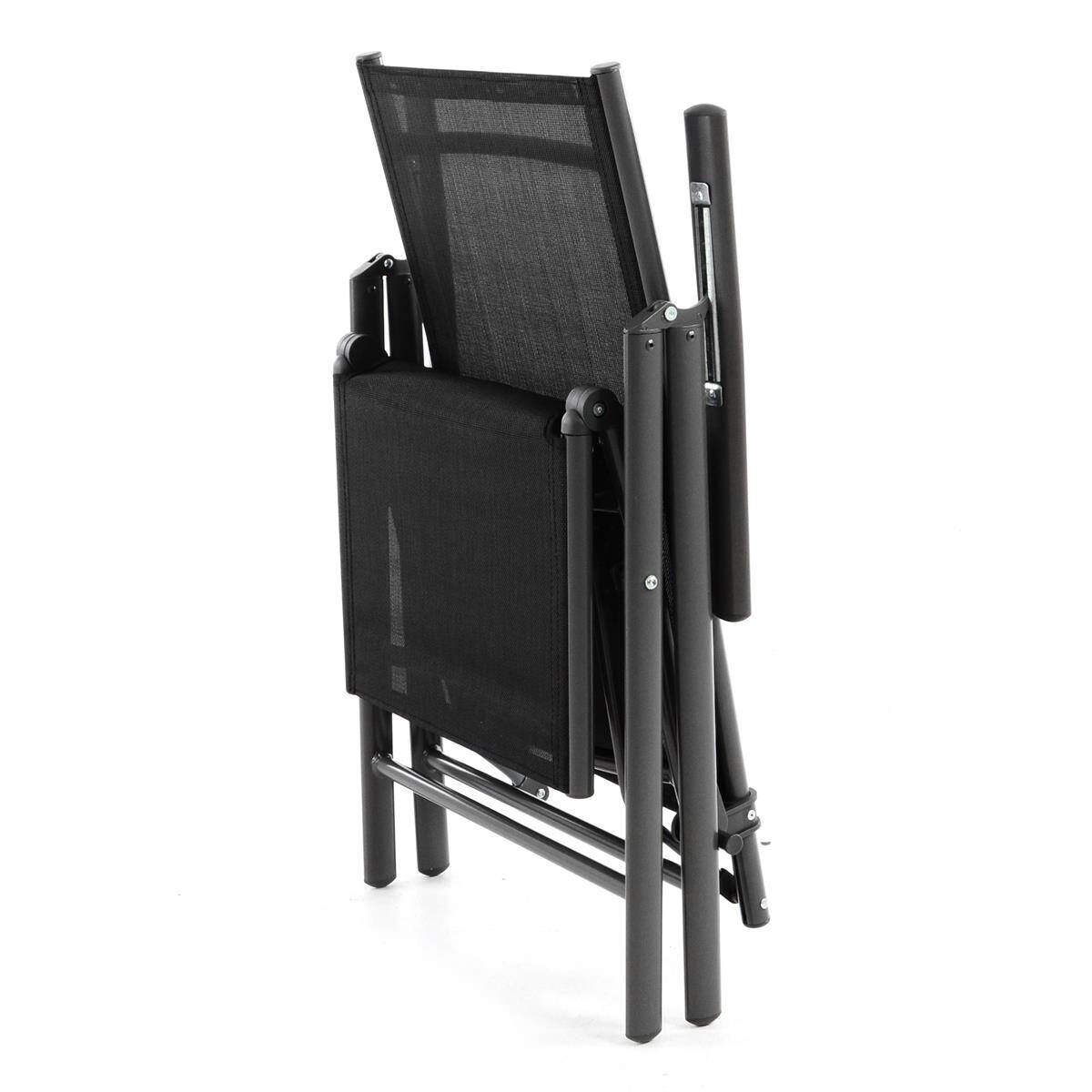 VCM Gartenstuhl schwarz Kunststoff B/H/L: ca. 60x155x55 cm