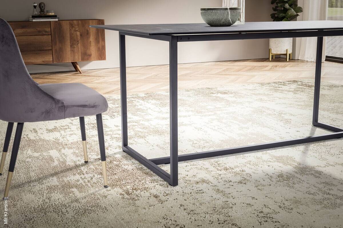 Esstisch schwarz Marmor Optik B/H/T: ca. 180x76x90 cm