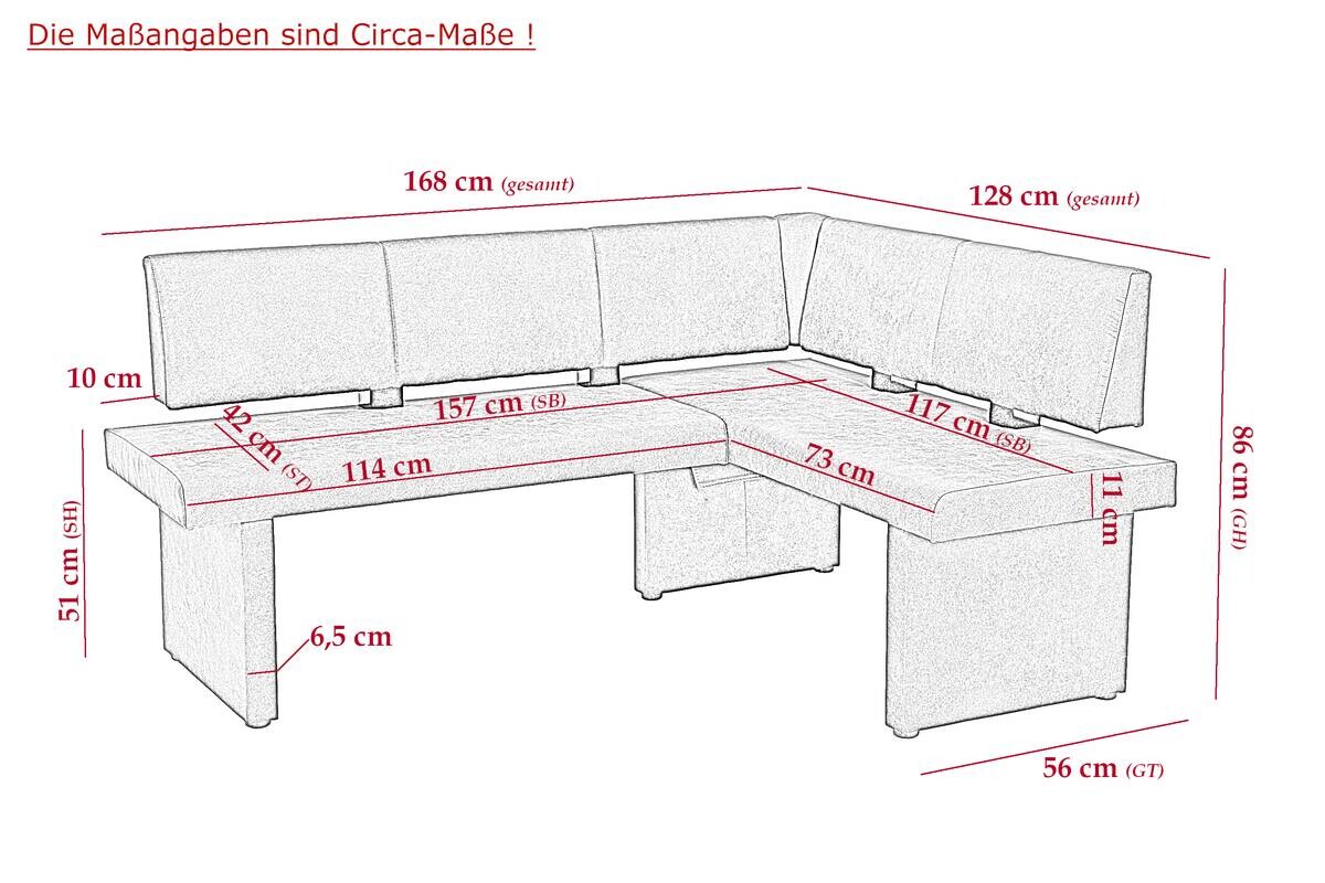 Essgruppe Pia Eiche anthrazit Holzwerkstoff B/H/T: ca. 180x76x80 cm