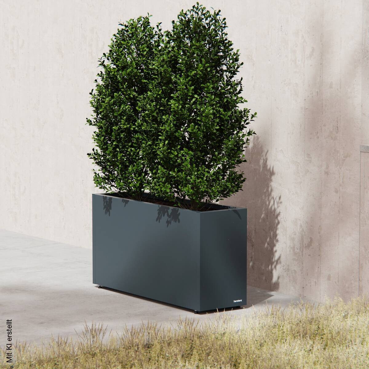 Herstera Garden Pflanzkübel Cube anthrazit Metall B/H/L: ca. 100x50x30 cm