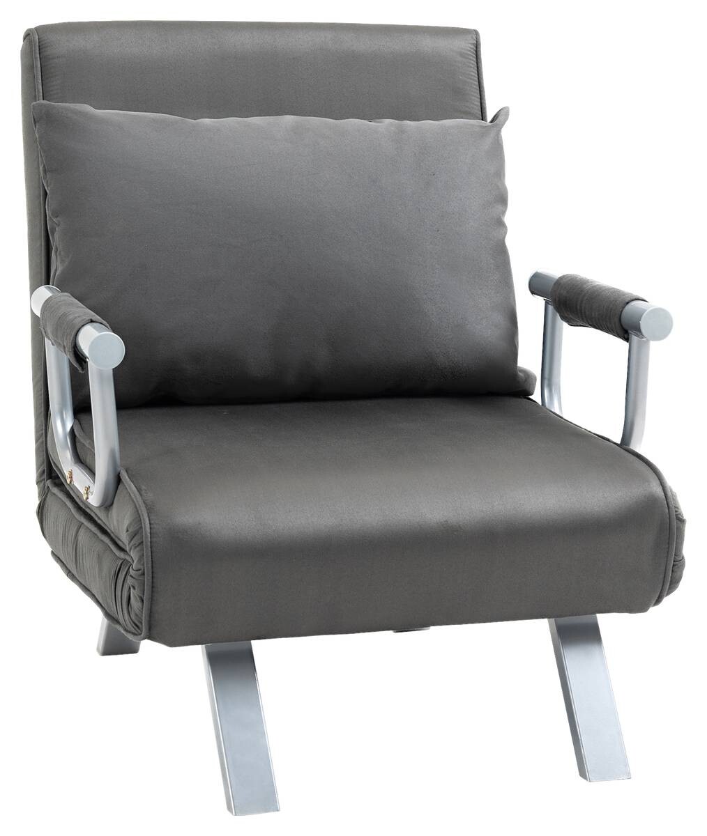 HOMCOM Schlafsofa 833-040 hellgrau Kunstleder B/H/T: ca. 65x80x69 cm