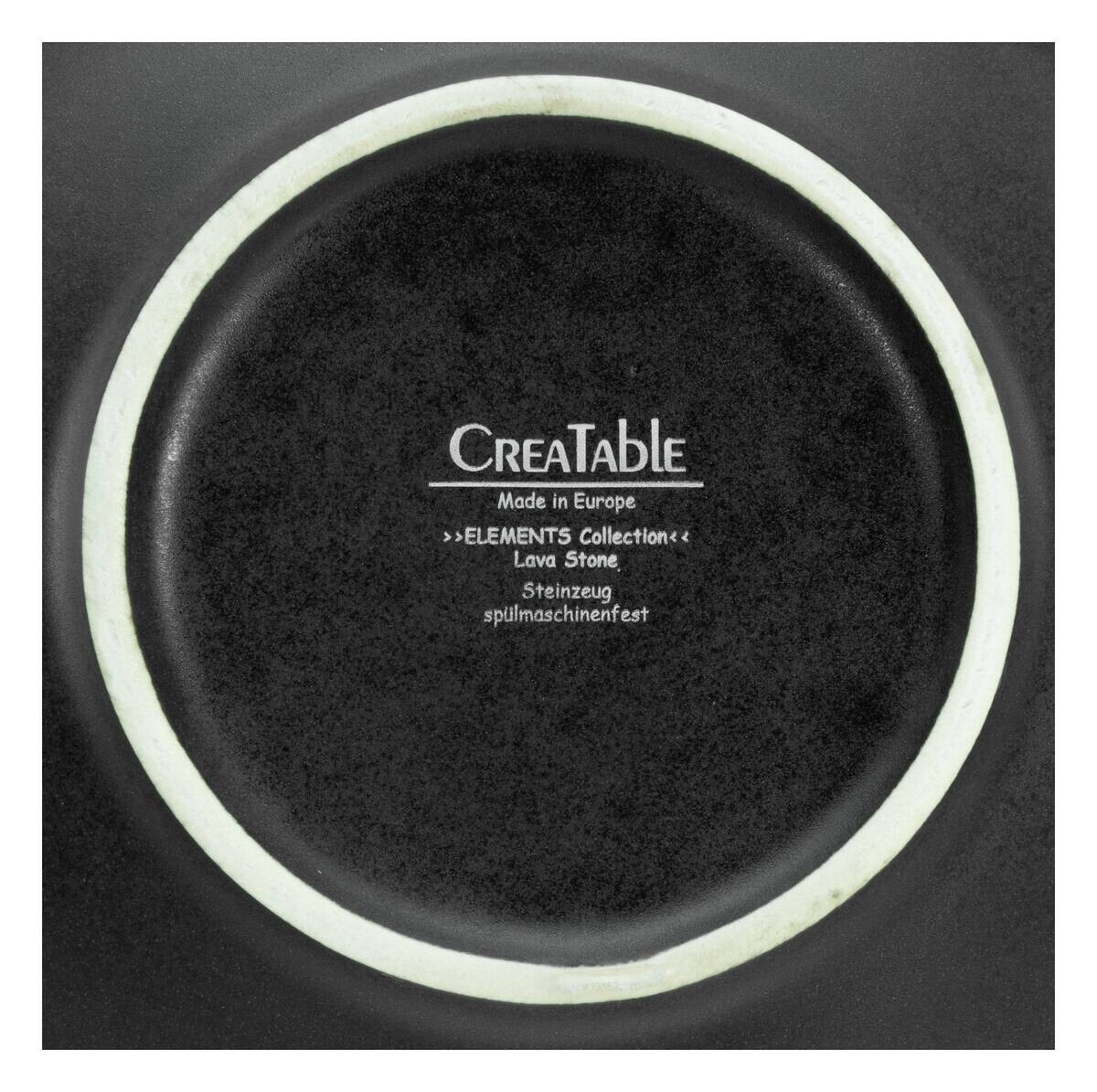 CreaTable Pastateller-Set Lava Stone schwarz Steinzeug D: ca. 32 cm