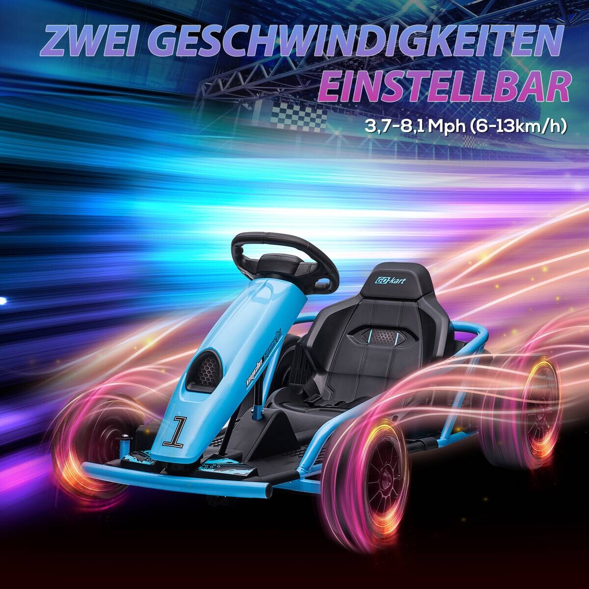 HOMCOM Kinder Elektro Gokart blau B/H/L: ca. 77x54x115 cm