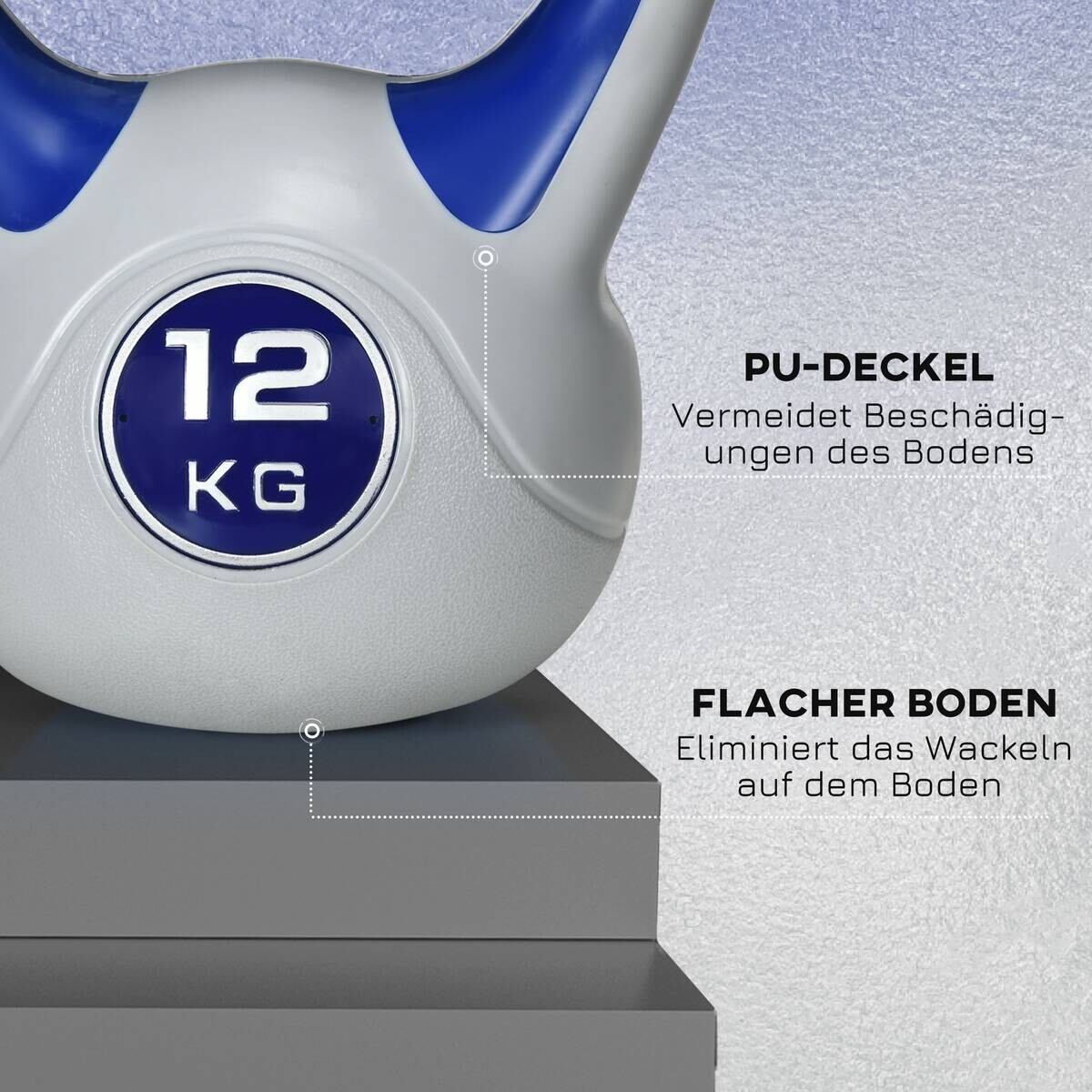 SPORTNOW Kettlebell blau Kunststoff B/H/L: ca. 17x28x24 cm