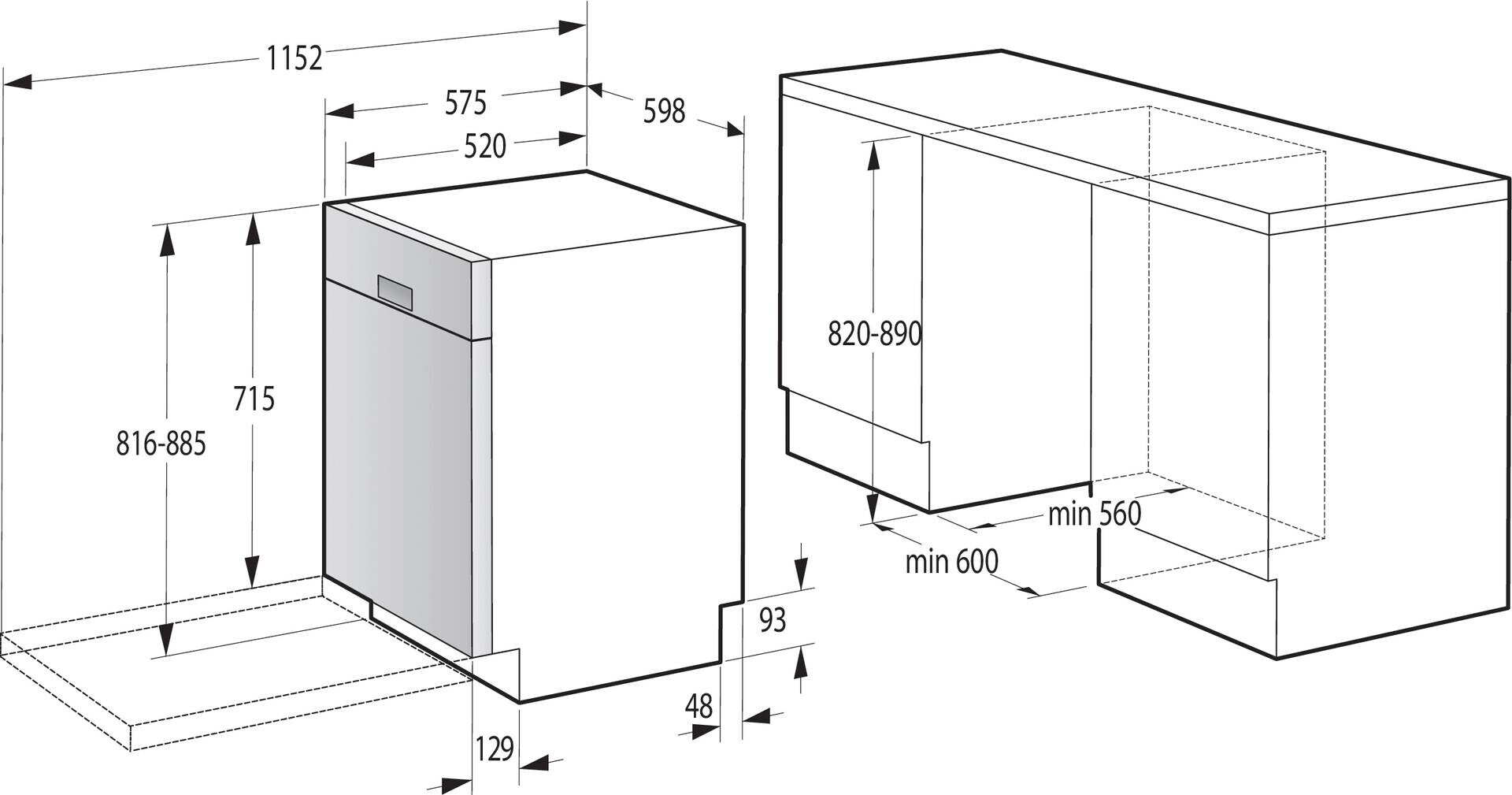 Gorenje Unterbau-Geschirrspüler GU642E90X Inox B/H/T: ca. 60x82x60 cm