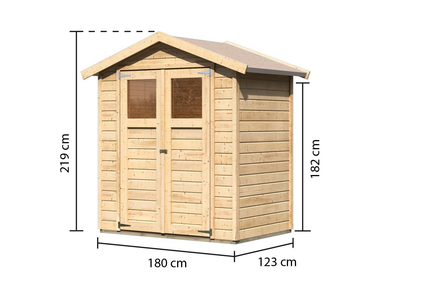 Karibu Gartenhaus Tito 1 natur B/H/T: ca. 180x222x123 cm