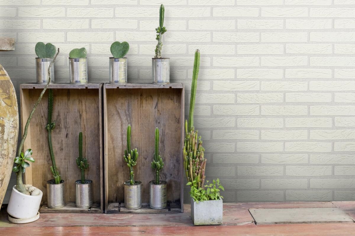 Vliestapete Steinoptik weiß B/L: ca. 53x1005 cm