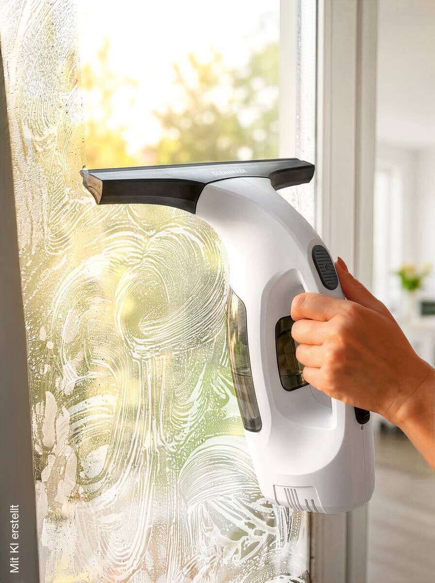 CLEANmaxx Akku-Fensterreiniger weiß Kunststoff B/H/L: ca. 28x14x34 cm